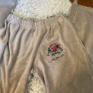 Ed Hardy patchwork Y2K low waisted sweatpants